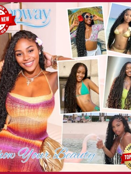 Deep Wave Human Hair Braiding Extensions 150g 6 Bundles 24 Inch main image 7